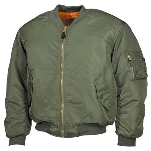 Bunda MFH® Flight Jacket MA1 "Bomber" - olív (Farba: Olive Green , Veľkosť: L)