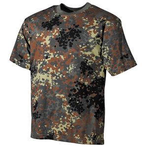Bavlnené tričko klasického štýlu US army MFH® s krátkym rukávom - flecktarn (Farba: Flectarn, Veľkosť: M)