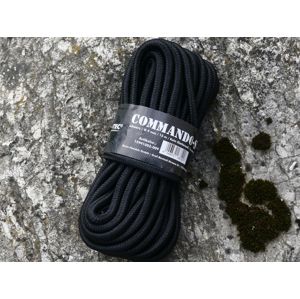 Commando lano Mil-Tec® - 9mm x 15m - čierne (Farba: Čierna)