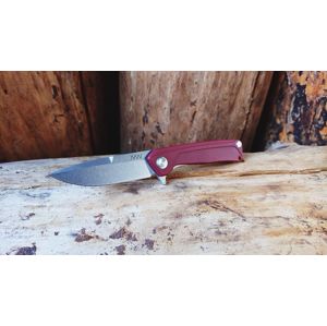 Zatvárací nôž ANV® Z100 G10 Liner Lock – Červená rukoväť, sivá čepeľ - Stone Wash (Farba: Červená, Varianta: šedá čepel – Stone Wash)