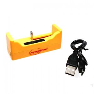 USB nabíjačka Powertac Single Bay (18650, RCR123A) – Žltá (Farba: Žltá)