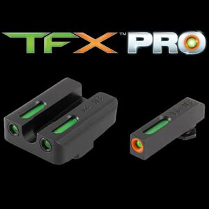 Mieridlá TFX Pro Tritium / Fiber-Optic Truglo® - Glock® High Set PRO ORN – Čierna (Farba: Čierna)