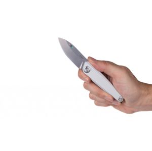 Zatvárací nôž Z050 ANV® - farba rukoväte: strieborná, sivá čepeľ - Stone wash (Farba: Strieborná, Varianta: ŠEDÁ ČEPEL - STONE WASH )