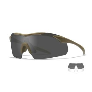 Strelecké okuliare Vapor 2.5 Wiley X®, 2 sklá – Číre + Dymovo sivé, Khaki (Farba: Khaki, Šošovky: Číre + Dymovo sivé)