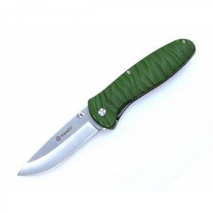 Zatvárací nôž G6252 Ganzo® – Strieborná čepeľ - Satin, Zelená (Farba: Zelená, Varianta: Strieborná čepeľ - Satin)