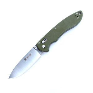 Zatvárací nôž G740 Ganzo® – Strieborná čepeľ - Satin, Zelená (Farba: Zelená, Varianta: Strieborná čepeľ - Satin)