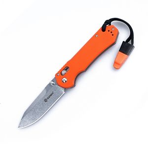 Zatvárací nôž G7452-WS Ganzo® - Sivá čepeľ SW, Oranžová rukoväť (Farba: Oranžová, Varianta: šedá čepel – Stone Wash)