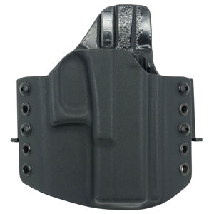 OWB Glock 19 - vnější pistolové pouzdro s polovičním SweatGuardem RH Holsters® – Černá (Farba: Čierna, Typ uchycení: Kovový průvlek)