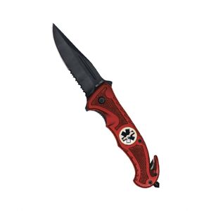 Zavírací nůž RESCUE Mil-Tec® s kombinovaným ostřím – Červená (Farba: Červená)