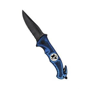 Zavírací nůž RESCUE Mil-Tec® s kombinovaným ostřím – Modrá (Farba: Modrá)