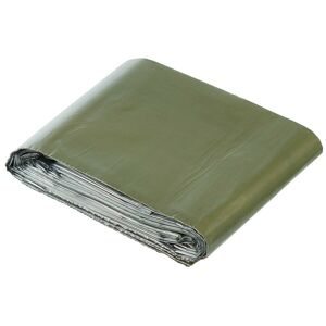Nouzová záchranná deka - alu fólie MFH® – Zelená / stříbrná (Farba: Zelená / strieborná)