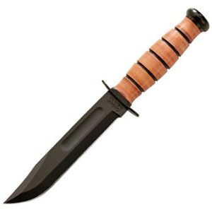 Nôž s pevnou čepeľou U.S. NAVY KA-BAR® – Čierna čepeľ, Hnedá (Farba: Hnedá, Varianta: Čierna čepeľ)