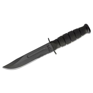 Nôž s pevnou čepeľou Short KA-BAR®, kombinované ostrie – Čierna čepeľ, Čierna (Farba: Čierna, Varianta: Čierna čepeľ)