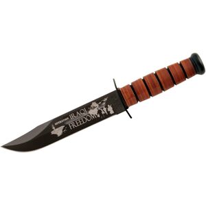 Nôž s pevnou čepeľou US Army Iraqi Freedom KA-BAR® – Čierna čepeľ, Hnedá (Farba: Hnedá, Varianta: Čierna čepeľ)