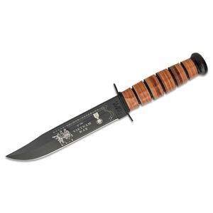 Nôž s pevnou čepeľou US Army Vietnam KA-BAR® – Čierna čepeľ, Hnedá (Farba: Hnedá, Varianta: Čierna čepeľ)
