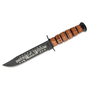 Nôž s pevnou čepeľou US Army OEF Afghanistan KA-BAR® – Čierna čepeľ, Hnedá (Farba: Hnedá, Varianta: Čierna čepeľ)