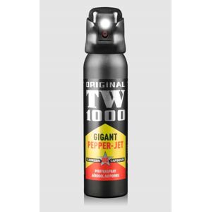Obranný sprej so svetlom Gigant Pepper - Jet TW1000® / 150 ml (Farba: Čierna)