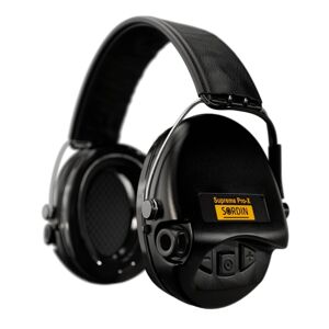 Elektronické chrániče sluchu Supreme Pro-X Sordin®, kožený náhlavník – Čierna (Farba: Čierna)
