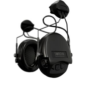 Elektronické chrániče sluchu Supreme Mil-Spec AUX Sordin®, ARC Rail Helmet – Čierna (Farba: Čierna)