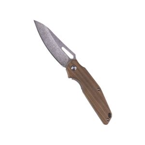 Zatvárací nôž Wood Mil-Tec® – Sivá čepeľ – Stone Wash, Hnedá (Farba: Hnedá, Varianta: Sivá čepeľ – Stone Wash)