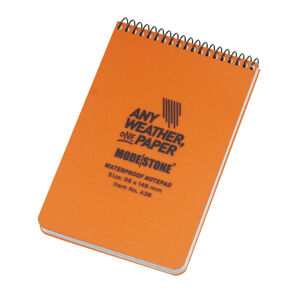Vodeodolný zápisník štvorčekový The Officer's Pad 96 mm × 148 mm Modestone®, 30 listov – Oranžová (Farba: Oranžová)